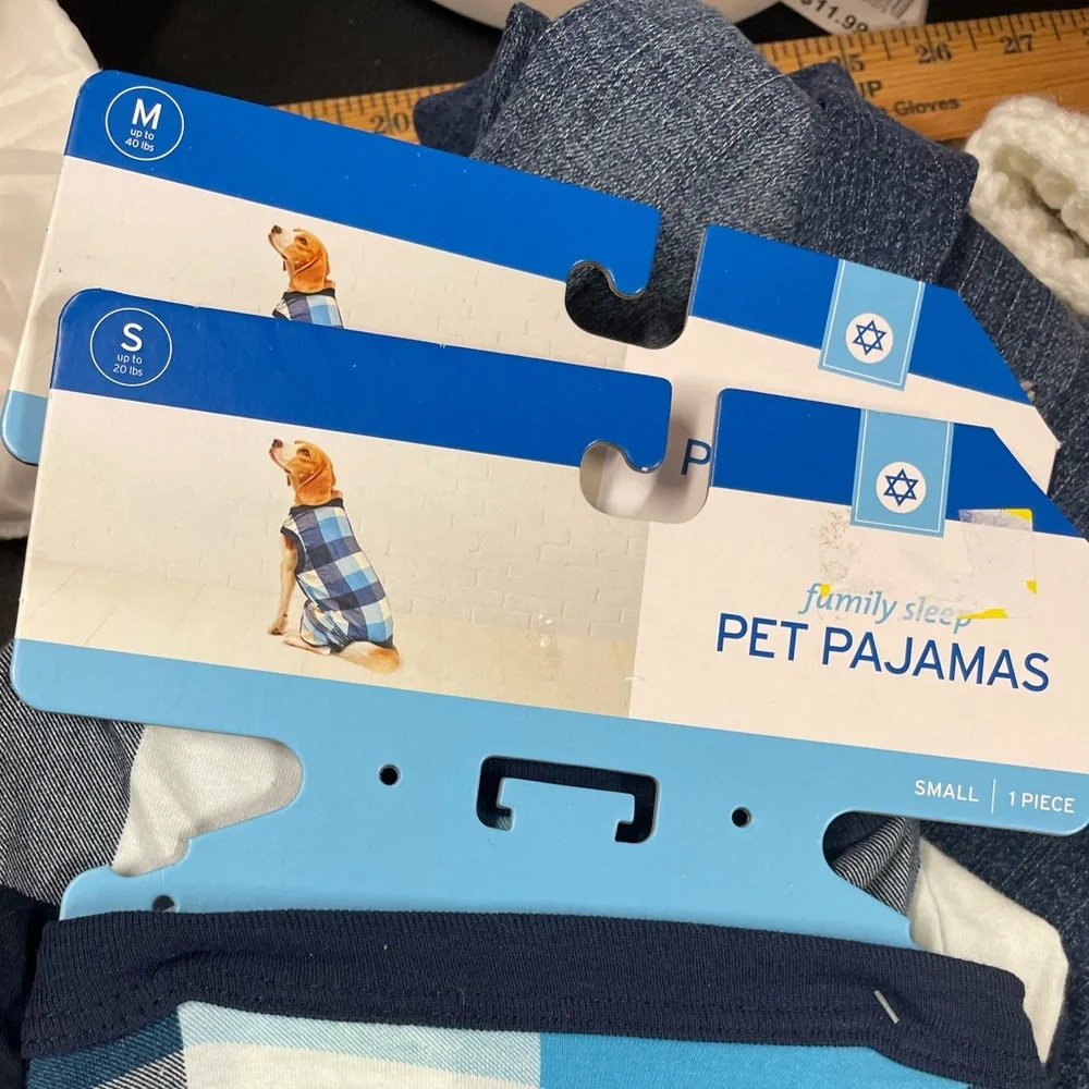 Dog Clothing Blue checkered holiday pajama